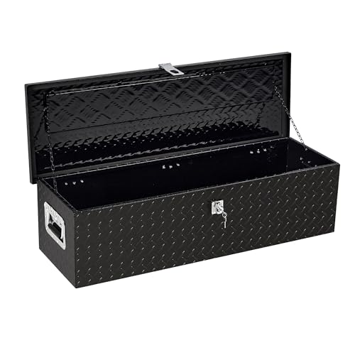 Aluminum Truck Tool Box – 39 in Lockable Under Seat Storage Organizer, Heavy-Duty & Weatherproof Car Toolbox for Pickup, SUV, Van – Rust-Proof Des