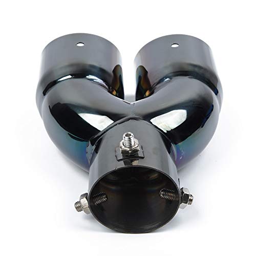 WZJFZPL Decoración Universal para el automóvil Tubo de Cola de Cromo Acero Inoxidable Curvado Salida Doble Recorte de Escape Silenciador Cola de Tubo, para BMW, para Benz | Silenciadores |