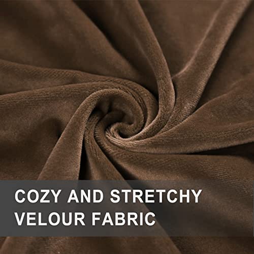 Cozziplus Women Velour Legging- High Waisted Buttery Soft Velvet Stretchy Legging (Mocha, L) #TOP4