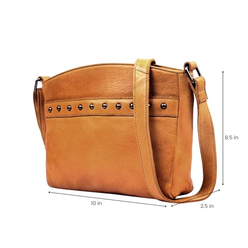 Locking Concealed Carry Leather Purse Autumn Crossbody for Medium-Frame Handgun with Universal Holster2