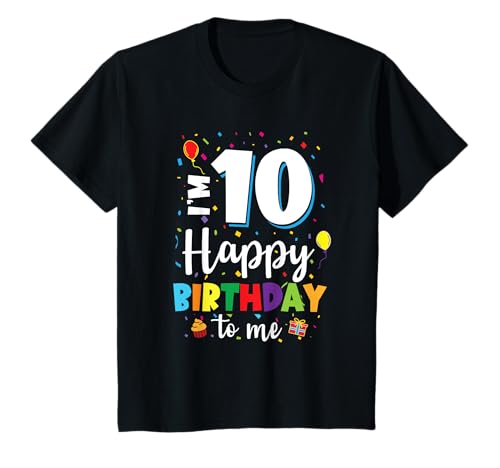 Bambino 10° compleanno buon compleanno 10 anni ragazzi ragazze 10 anni maglietta