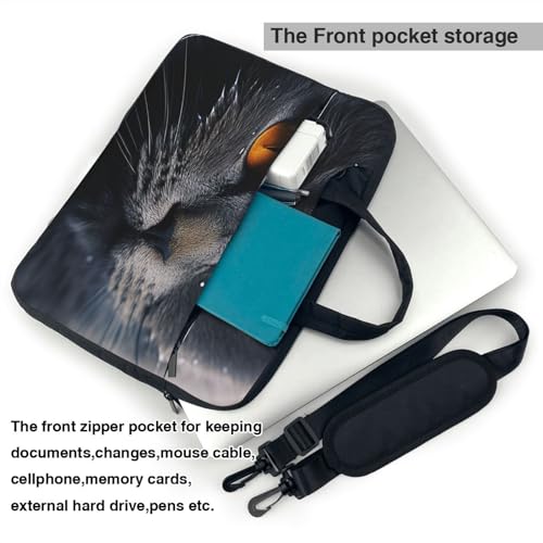 Bolso para laptop 13-15.6 pulgadas con diseño de gatos y ojos amarillos miniatura 4