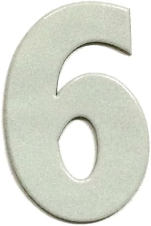 NumbersAndLetters - Bold White Thick Outdoor Adhesive Reflective Mailbox Number or House Number - Single Digit Number 6 - Size - 6 Inch - 1/8 Inch thick