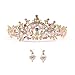 Zapire Rhinestone Women Bridal Tiaras Wedding Crowns with Earrings Princess Headbands for Girl Hair Accessories