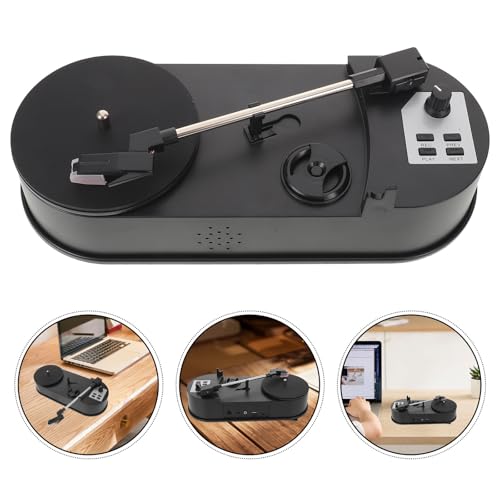 Platine vinyle noire abs conversion mp3 usb tourne-disque rétro - 7