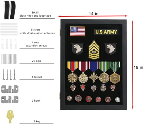 Image of VERANI Pin Display Case Badge Display Frame Large Black for Beach Tags