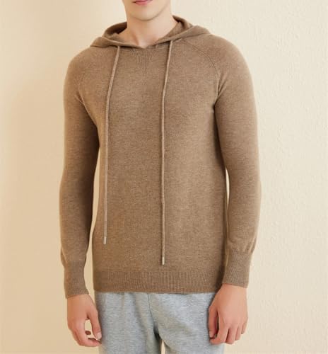 Mens Hooded Sweater Merino Wool Solid Color Knit Sweaters Warm Long Sleeve Pullover Jumpers3