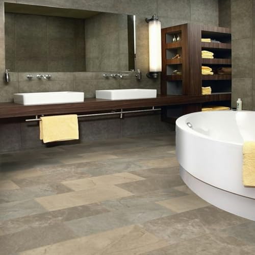 VINYL FLOORING UK Stone Effect Anti Slip Vinyl Flooring Roll Home Office Kitchen Bedroom Bathroom Lino Modern Design-1mt X 2mt