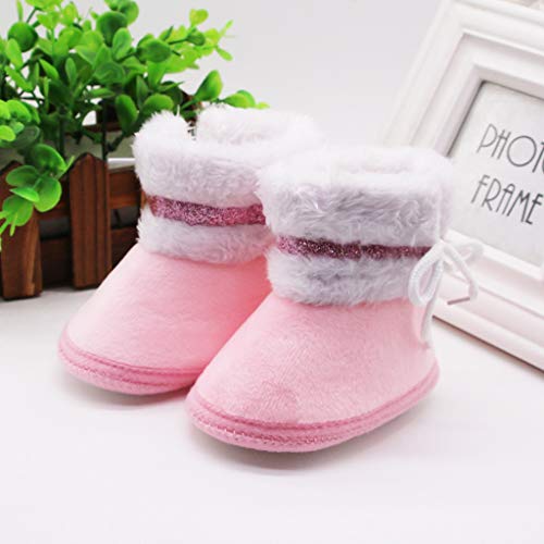 Baby Boys Girls Plush Shoes Fit and Flare Cozy Warm Winter Boots Minimalist Comfortable High Top Lace Up Running Shoes4
