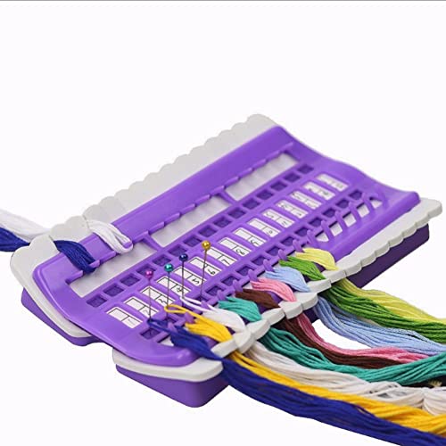 Image of Pssopp Floss Organizer Embroidery, Cross Stitch Tool 30 Position Cross Stitch Needles Holder Thread Organizer Sewing Tools Embroidery Thread Organizers Shelf (Rose)