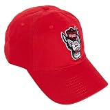 Desert Cactus NC State North Carolina State University Baseball Hat NCSU Wolfpack Brimmed Embroidered Hats Cap Adjustable Cloth Strap Adult (Style B1) Red