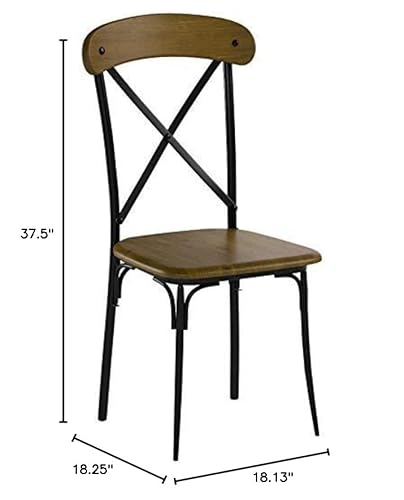 Baxton Studio Broxburn Light Brown Wood & Metal Dining Chair #TOP3