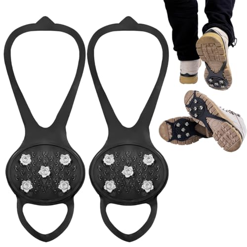 Crampones, Crampones Tacos Picos para Escalar, Antideslizante Crampones, Crampones de Marcha, Tacos de tracción Nieve y Hielo Tracción, para Invierno Excursiones Pesca