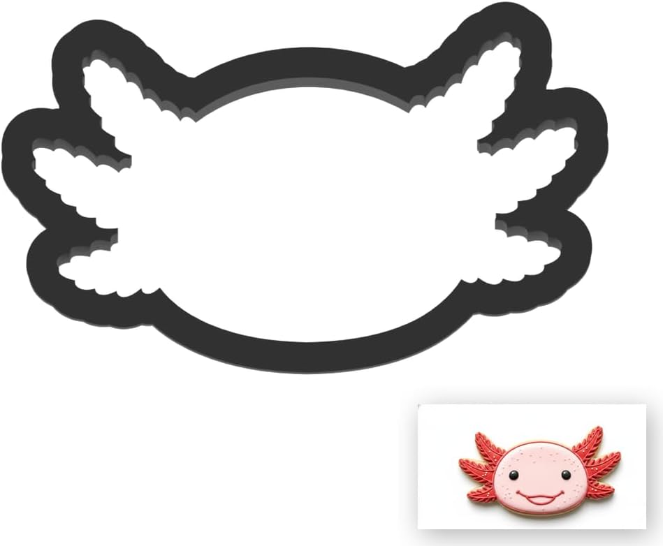 Axolotl Head Cookie Cutter with Easy Push Design (3 inches)