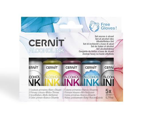 CERNIT CEASS005C - Assortiment 4 encres Ă alcool - Couleurs Primaires