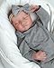 FOCKOF Realistic Reborn Baby Dolls Girl 17-Inch Soft Vinyl Lifelike Real Life Baby Dolls Babe Reborn Accessories for 3+ Years Old (Gray)