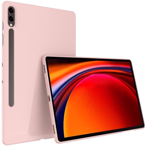 Callyue Slim Case for 12.4 inch Samsung Galaxy Tab S9+ Plus/Tab S9 FE Plus 2023, Ultra Thin Lightweight Matte Soft Flexible Frosted TPU Skin Bumper Back Cover Shell, Pink
