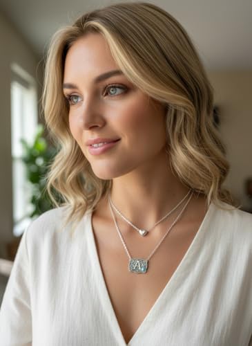 Image of Belt Buckle Bracelet Initial Letter A-Z Bracelets Western Cow Tag Bracelet Belt Buckle Necklace Western Style Initial Letter Pendant Necklace