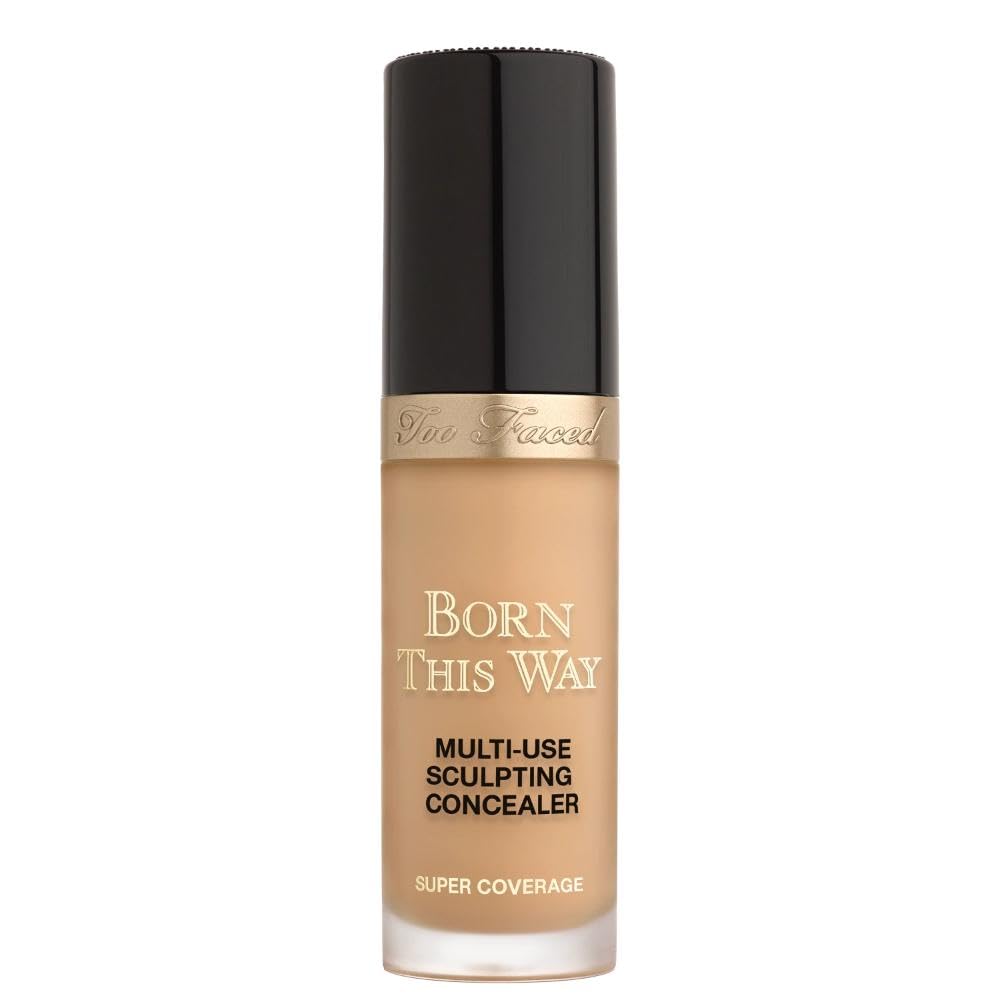 Too Faced Born This Way Super Coverage Multi-Use Concealer | Full Coverage, Non-Comedogenic, Oil Free + Long Lasting Concealer | Hyaluronic Acid, Coconut Water + Alpine Rose | 0.45 Fl Oz, Sand