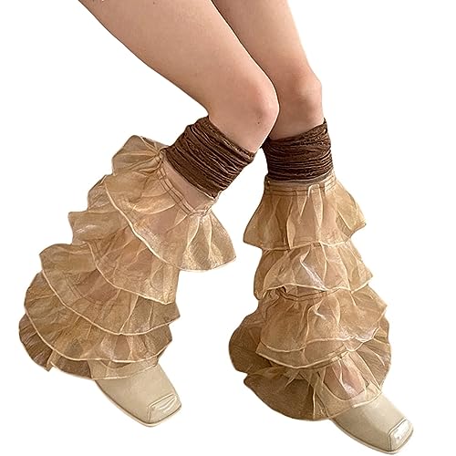Image of SherryDC Girl's Y2k Kawaii Leg Warmers Cute Lace Harajuku Leg Sleeves Gothic Lolita Long Slouch Socks for Women
