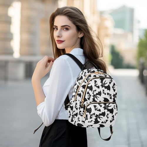 Image of Bats Halloween Mini Backpack Fashion Backpack Purse for Women,Handbag Shoulder Bag Casual Daypack, Ladies Gift for College Work (M)