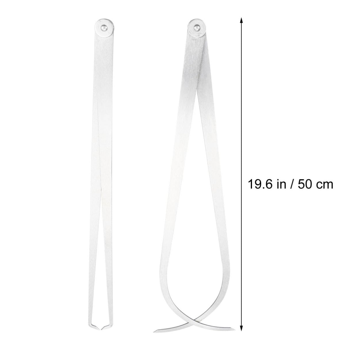 Calibrador de Medición Plata de 500mm 2 Piezas en Acero Inoxidable
