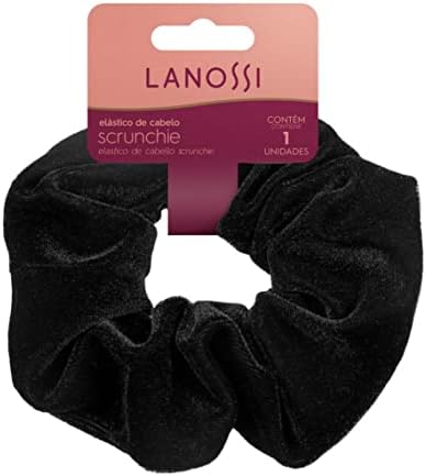 Prendedor Scrunchie para Cabelo, Cor Black Velvet, Lanossi Beauty...