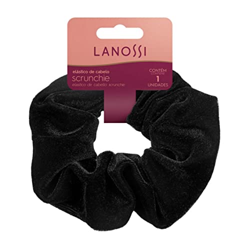 Prendedor Scrunchie para Cabelo, Cor Black Velvet, Lanossi Beauty...