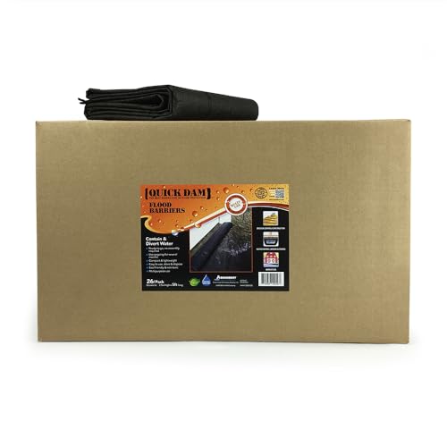 Image of Quick Dam QD65-26 Water-Activated Flood Barriers, 26 Pack, Black
