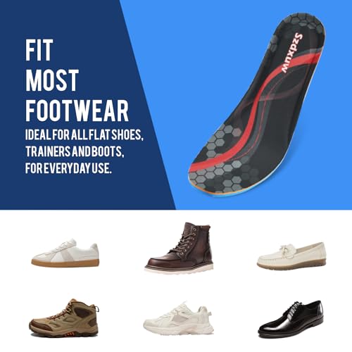 Image of 2 Pairs Memory Foam Insoles for Women and Men - Cut to Insoles, Cushioning Comfort Soft Insole for Sports Shoes, Sneakers, Walking Boots, Work Shoes Replacement Shoe Inserts, Black Men