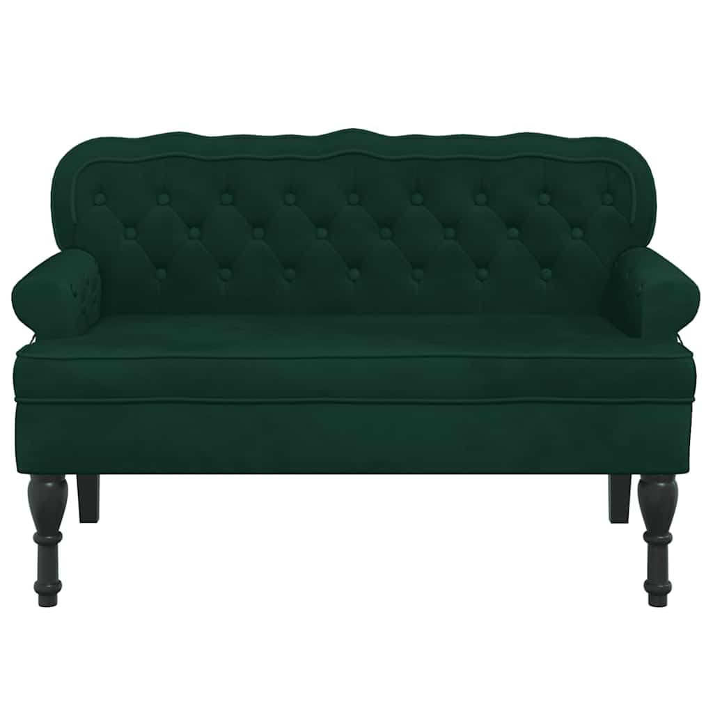 Generico Panca con Schienale Verde Scuro 119,5x64,5x75 cm in Velluto,Panche