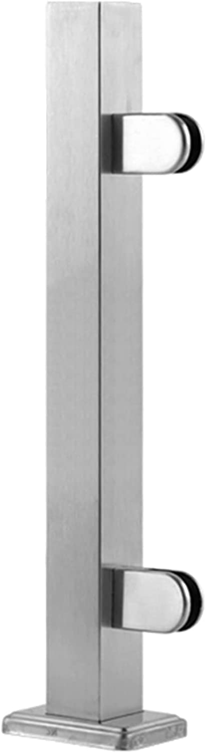 Poteau de balustrade en verre carré de 60cm en acier inoxydable pour fixation au sol