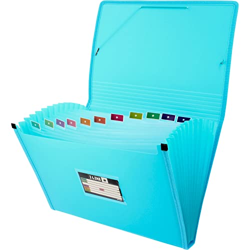Grafoplás 2963433. Carpeta Clasificadora Acordeón, Azul Claro, 13 Posiciones, Tamaño Folio, Polipropileno, Like