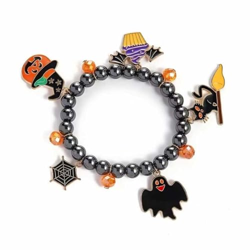 Halloween Bracelets for Women Stretch Beaded Bracelets with Hallo...