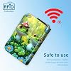 VOGDMKJG Happy Frogs In Flower Pond Leather Card Wallet for Women Men, RFID Blocking Accordion Credit Card Holder, Small Zip Around Pocket Wallet Purse with 12 Slots Pockets #3