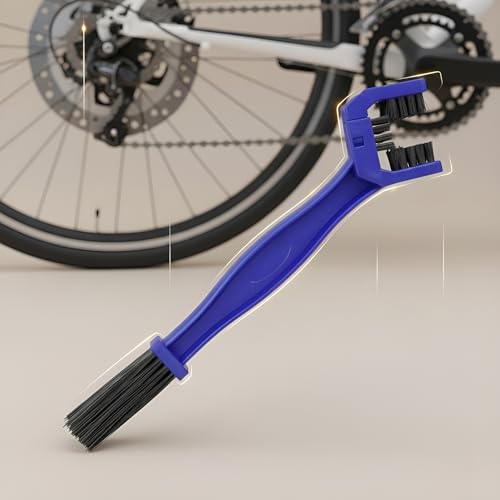 Image of 1 Piece Bike Chain Cleaner Brush | Soft & Long Bristles | Multi-Purpose Chain Cleaning Tool for Quick Cleaning of Motorcycles & Cycles | Durable, Reusable 3-Sided Chain Brush for All Bikes