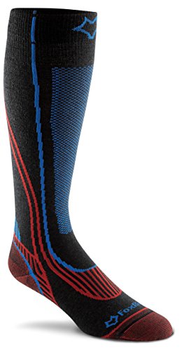 FoxRiver Men's Arapahoe Lt Wt Over-The Calf Skiing Socks, Black/Blue, Medium