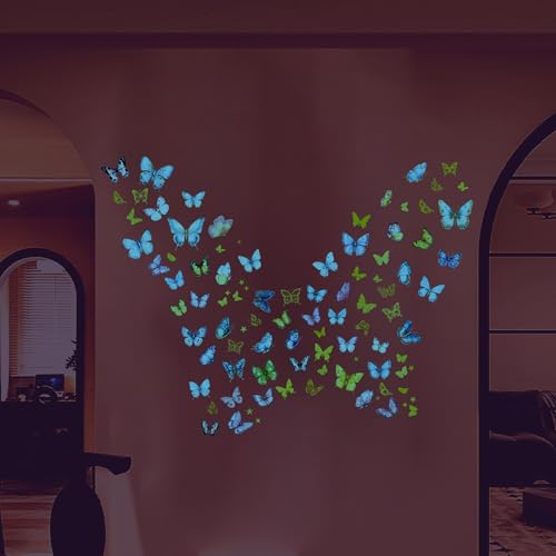 Vinilos decorativos mariposas luminosas removibles miniatura 6