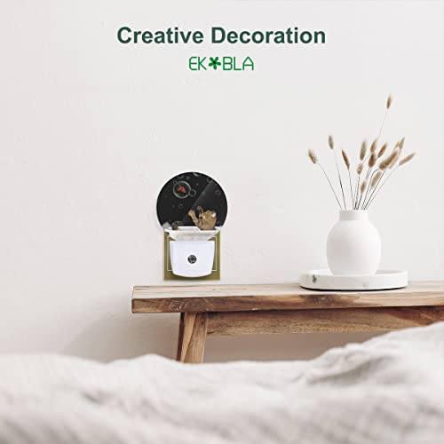Image of EKOBLA Cat and Fish Night Light, Cute Cat Playing with Fish in Tub Night Lights Plug Into Wall for Home Decor, Adults and Kids Room