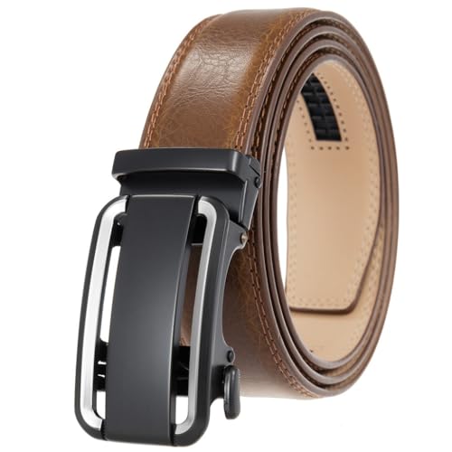 JSEIAJB Everything Cowhide Men's Belt Automatic Buckle Belt Men's Korean Version of The Trouser Belt Business