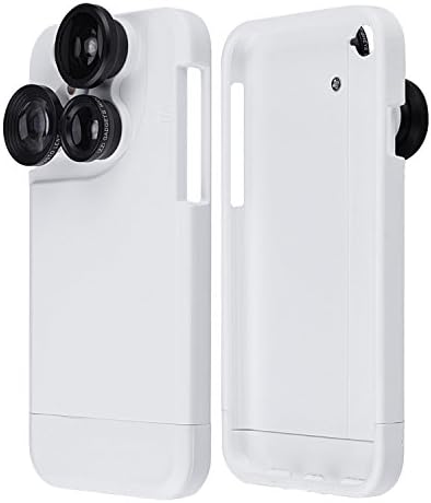 Aipinvip iPhone 6/6S Case,4-in-1 Camera Lens Kit (Rotation Change Lens) Fisheye Lens / Macro Lens / Wide Angle Lens / 2× Telephoto Lens Camera Lens Phone Case for iPhone 6/6s (white-4.7)