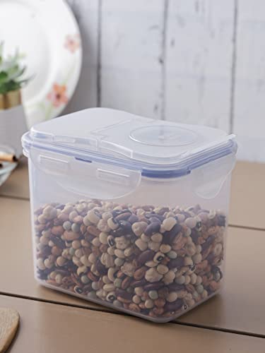 Image of LocknLock Classic Rectangular Plastic Airtight Food Storage Container With Leak Proof Flip Lid, 1 Liter, 1 Piece, Transparent