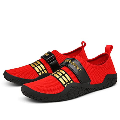 TURAFO Deadlift Shoes Men Weightlifting Shoes Fitness Cross-Trainer Shoes Powerlifting Shoes for Men Gym Training Squat Sneaker, Red, 5.5 UK - Image 5