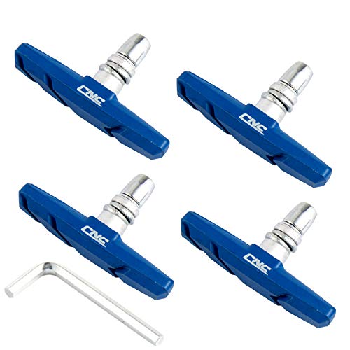 2 Pairs Bicycle V-Brake Pads, Bike 70Mm V Brake Blocks Set, Cantilever Brake Pads, Blue #TOP21