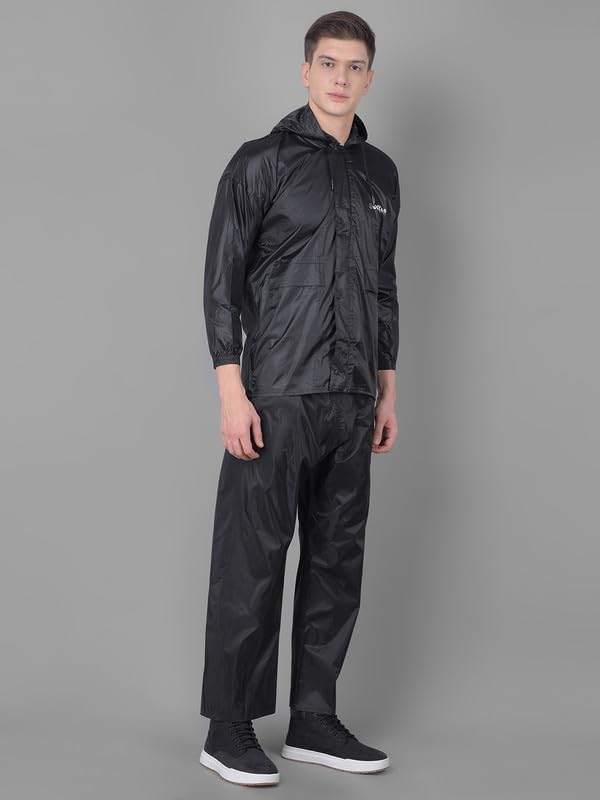 Image of Dollar Rainguard Men's PVC Full Sleeve Solid Raincoat Set With Adjustable Hood and Pocket
