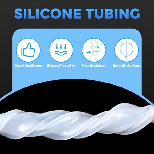 Rebower Silicone Tubing,1/2" ID x 5/8" OD Pure Silicon Tube High Temp Silicone Hose [for Home Brewing Wine Making, Beer Line, Aquaponics]-3 ft Length/Clear — view 2