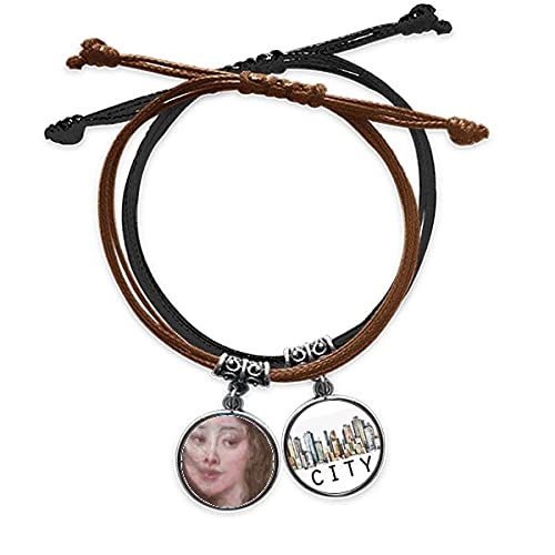 Bracelet corde peinture à l'huile nuit venteuse en cuir Sidi pour homme et femme tendance