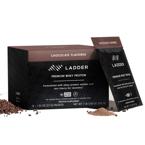 Ladder Grass Fed Whey Protein Powder Packets, 26G Protein For Muscle Gain, 7G Bcaas, 14G Eaas, No Artificial Sweeteners, Nsf Certified (Chocolate, Pack Of 15) #TOP17