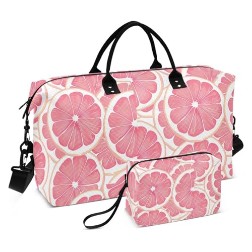 Grapefruit Travel Duffle Bag Gym Bag Weekender Bags with Toiletry Bag Travel Trip Tote Bag