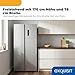 Exquisit Side-by-Side Kühlschrank | 372 l Nutzinhalt, E, 267 kWh/Jahr, 41 dB | No Frost Kühlen & Gefrieren, Umluftventilator, LED-Anzeige, Türalarm akustisch & optisch | SBS39-440E inoxlook